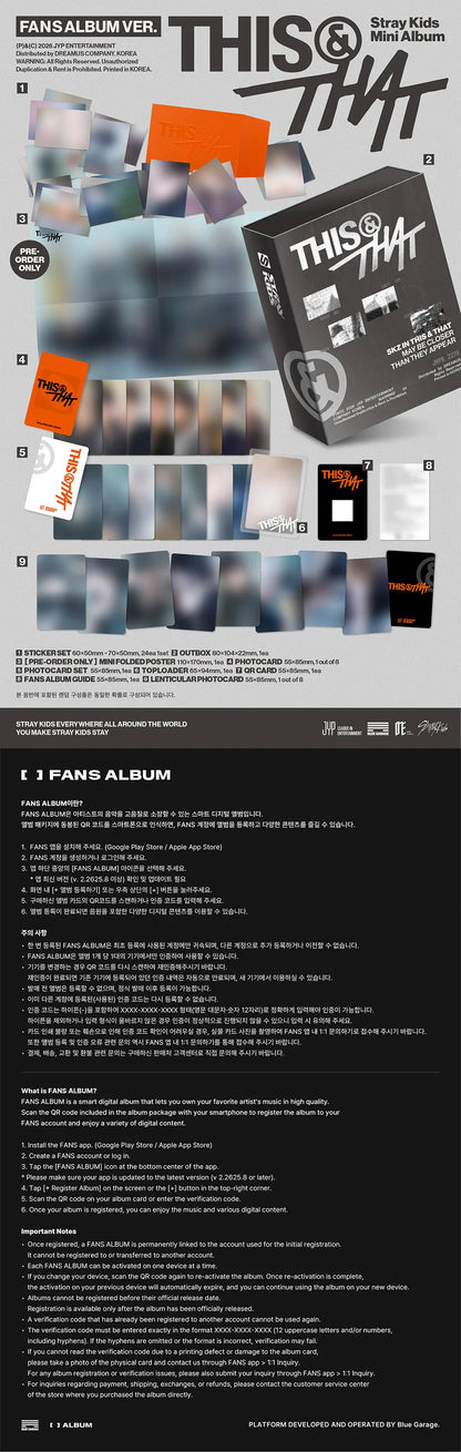 [PRE-ORDER] STRAY KIDS Mini Album 'THIS & THAT' [FANS VER.]