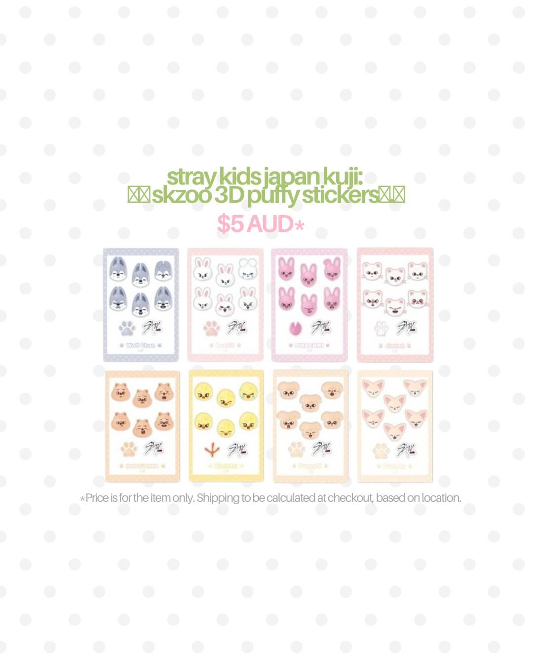 STRAY KIDS "we STAY, together" Kuji SKZOO 3D Puffy Stickers