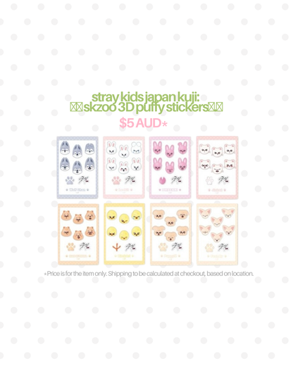 STRAY KIDS "we STAY, together" Kuji SKZOO 3D Puffy Stickers