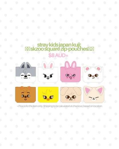 STRAY KIDS "we STAY, together" Kuji SKZOO Square Zip-Pouches